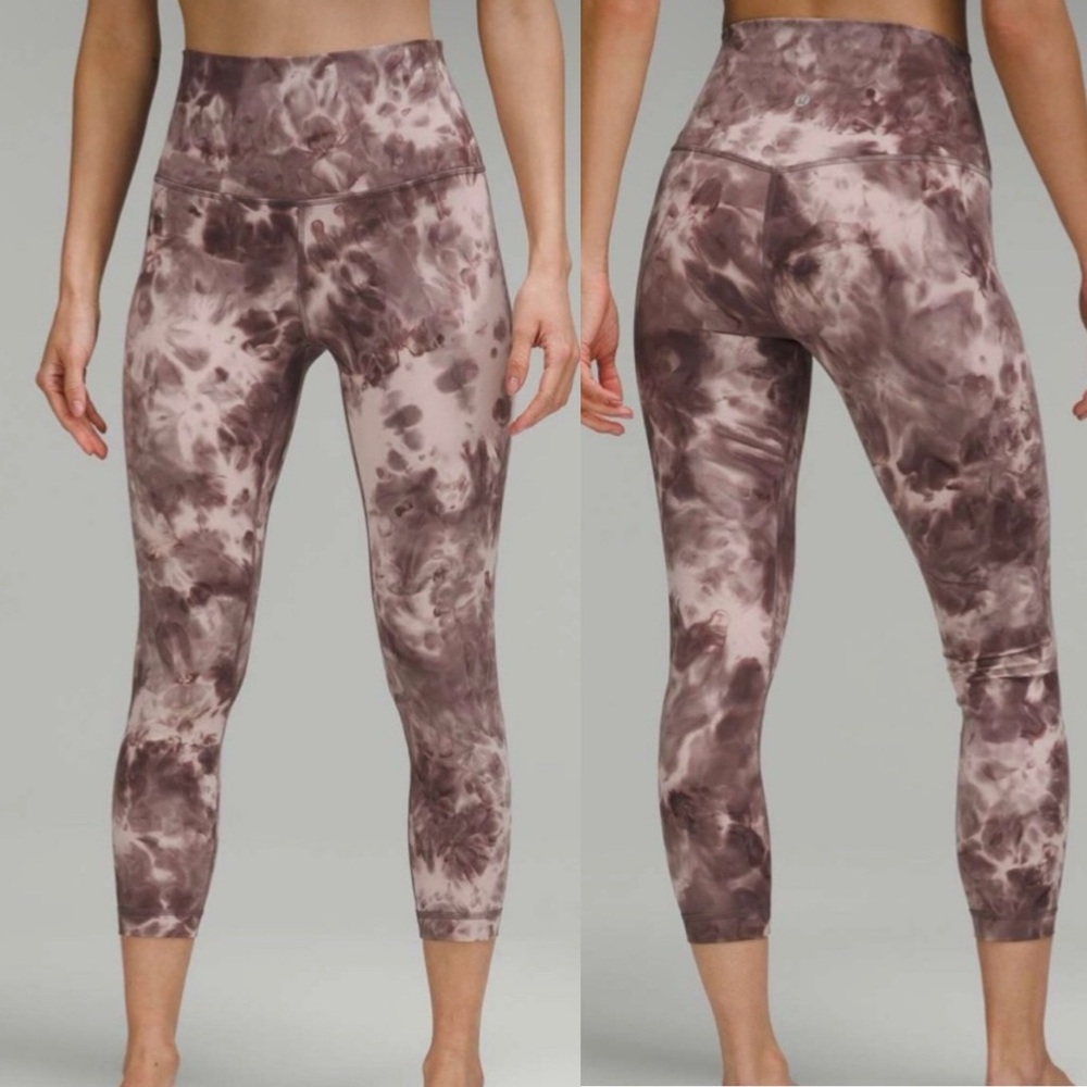 Lululemon Align High-Rise Crop 23" Diamond Dye Mink Bery Lunar Rock Shadow Grey